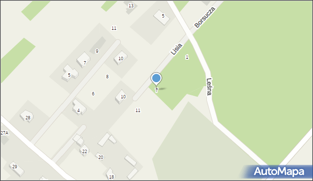 Niewodnica Kościelna, Lisia, 7, mapa Niewodnica Kościelna