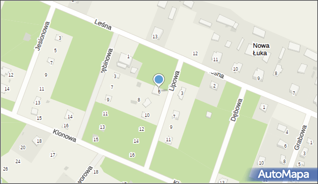 Nowa Łuka, Lipowa, 6, mapa Nowa Łuka
