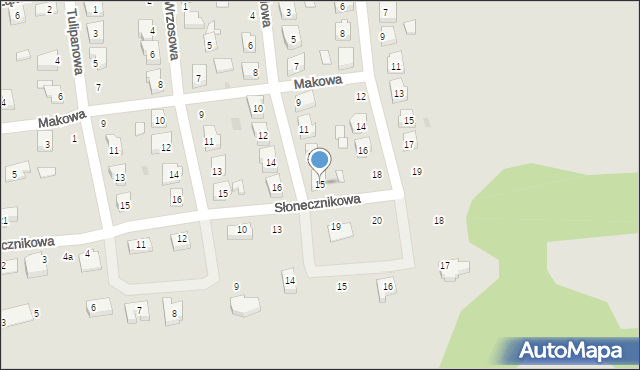 Nowa Sól, Liliowa, 15, mapa Nowa Sól