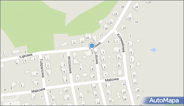 Nowa Sól, Liliowa, 2, mapa Nowa Sól