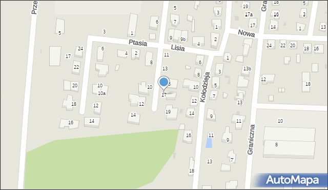 Nowa Sól, Lisia, 17, mapa Nowa Sól