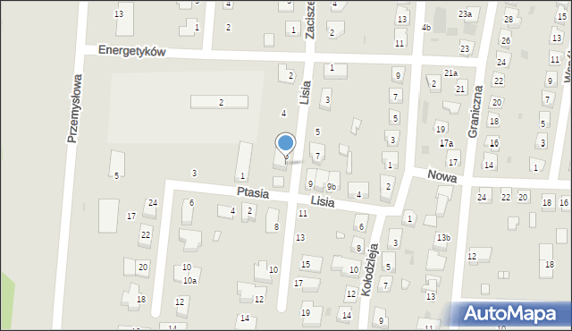 Nowa Sól, Lisia, 6a, mapa Nowa Sól