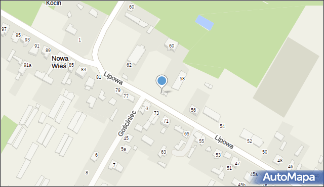 Nowa Wieś, Lipowa, 60a, mapa Nowa Wieś