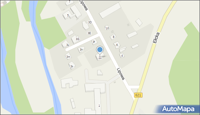 Nowa Wieś Ełcka, Lipowa, 11, mapa Nowa Wieś Ełcka