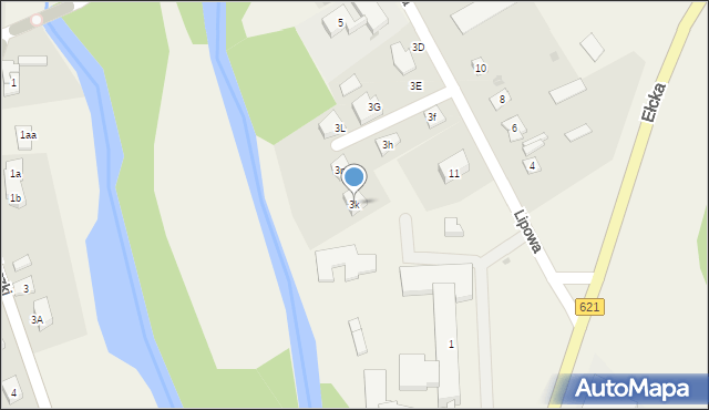 Nowa Wieś Ełcka, Lipowa, 3k, mapa Nowa Wieś Ełcka