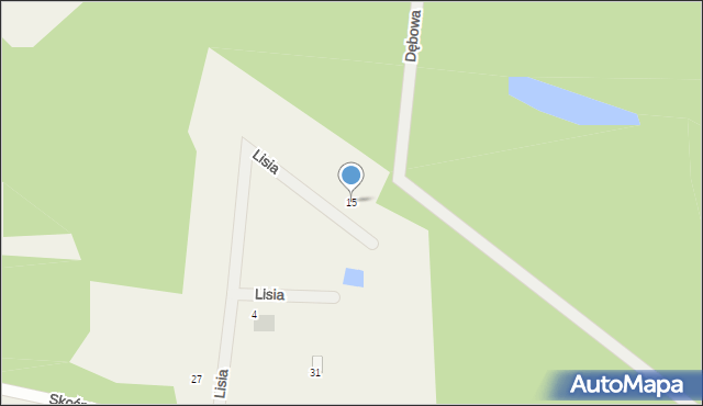 Obrowo, Lisia, 15, mapa Obrowo