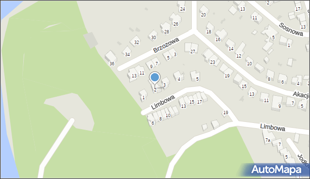 Olsztyn, Limbowa, 2, mapa Olsztyna