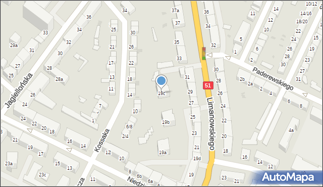 Olsztyn, Limanowskiego Bolesława, 19c, mapa Olsztyna