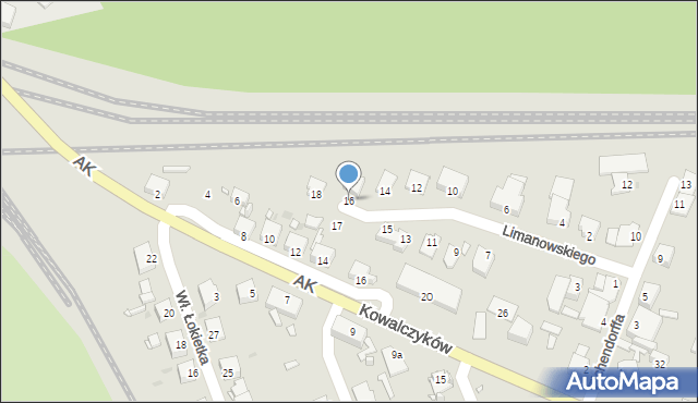 Opole, Limanowskiego Bolesława, 16, mapa Opola