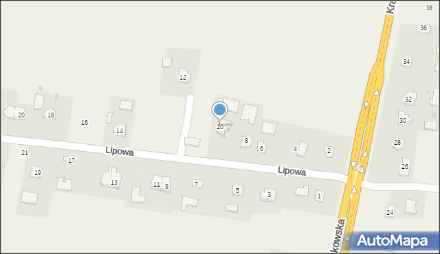 Orły, Lipowa, 10, mapa Orły