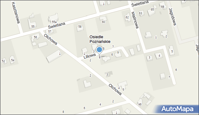 Osiedle Poznańskie, Liliowa, 4, mapa Osiedle Poznańskie