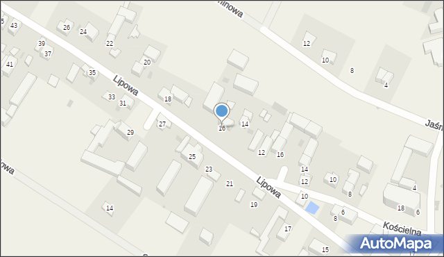 Osiek, Lipowa, 16, mapa Osiek