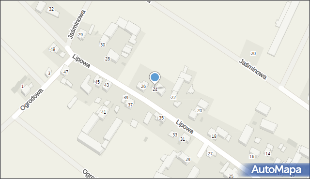 Osiek, Lipowa, 24, mapa Osiek