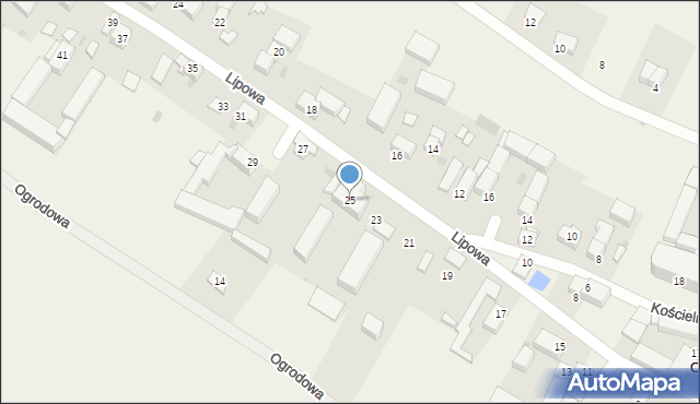 Osiek, Lipowa, 25, mapa Osiek