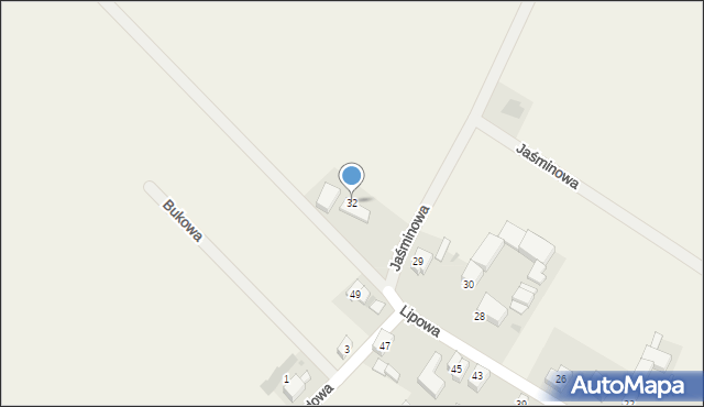 Osiek, Lipowa, 32, mapa Osiek