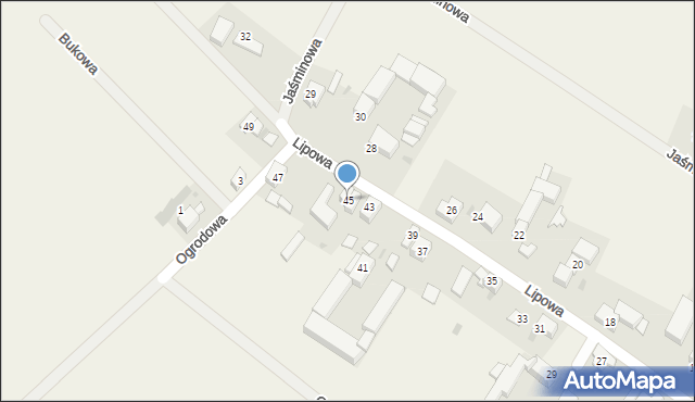 Osiek, Lipowa, 45, mapa Osiek
