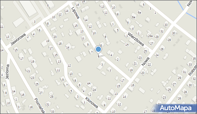 Ostroróg, Lipowa, 5, mapa Ostroróg