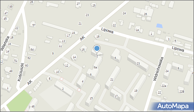 Ostrów Mazowiecka, Lipowa, 2, mapa Ostrów Mazowiecka