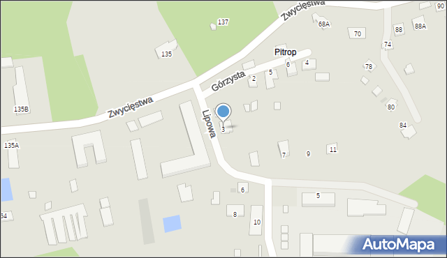 Oświęcim, Lipowa, 3, mapa Oświęcimia