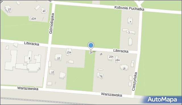 Otwock, Literacka, 14, mapa Otwock