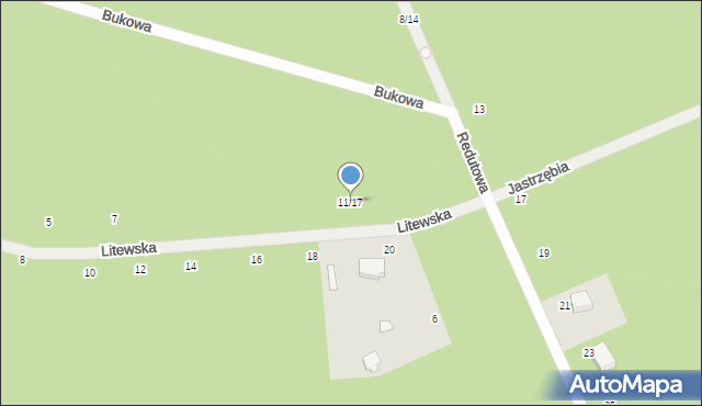 Otwock, Litewska, 11/17, mapa Otwock