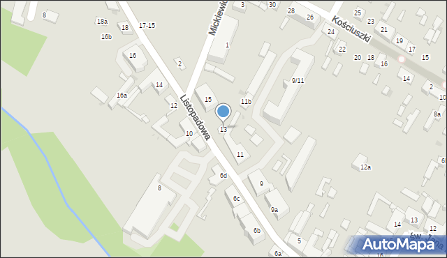 Ozorków, Listopadowa, 13, mapa Ozorków