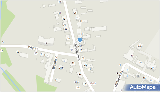 Ozorków, Listopadowa, 25a, mapa Ozorków