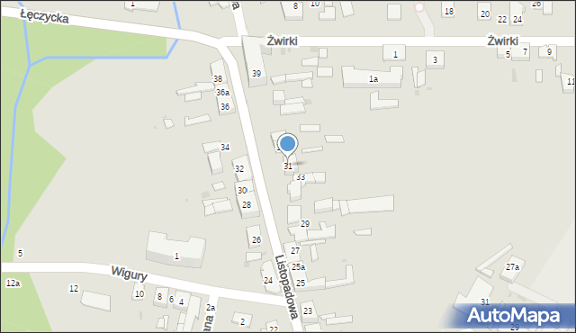 Ozorków, Listopadowa, 31, mapa Ozorków