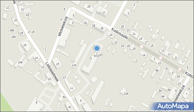 Ozorków, Listopadowa, 9/11, mapa Ozorków