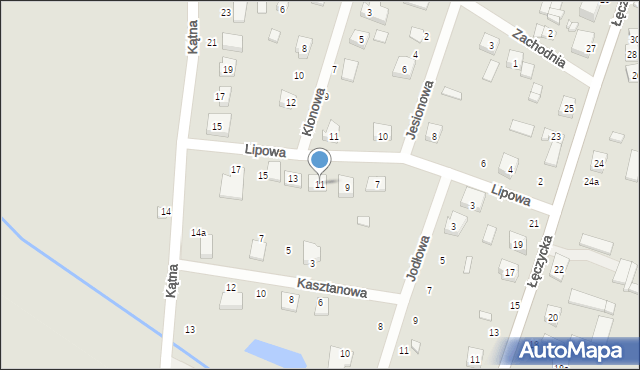 Parzęczew, Lipowa, 11, mapa Parzęczew