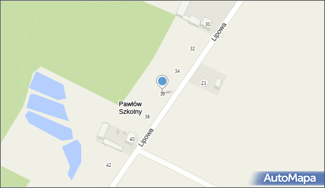 Parzniewice, Lipowa, 36, mapa Parzniewice