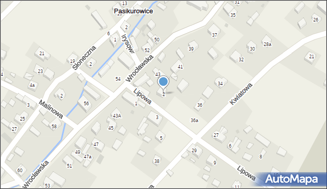 Pasikurowice, Lipowa, 2, mapa Pasikurowice