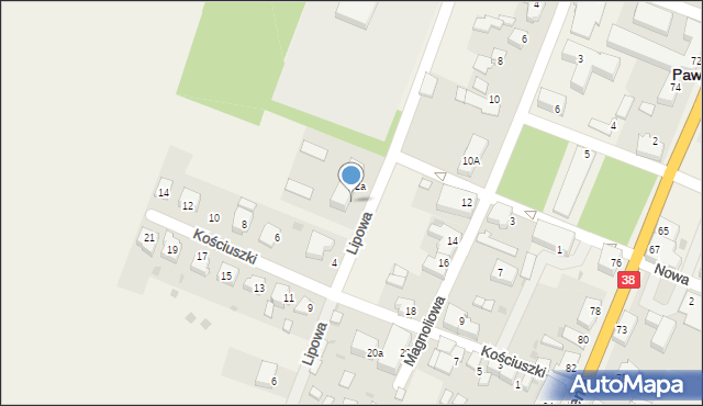 Pawłowiczki, Lipowa, 2b, mapa Pawłowiczki