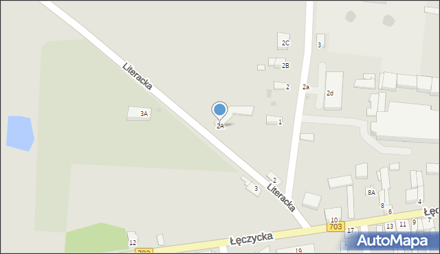 Piątek, Literacka, 2A, mapa Piątek