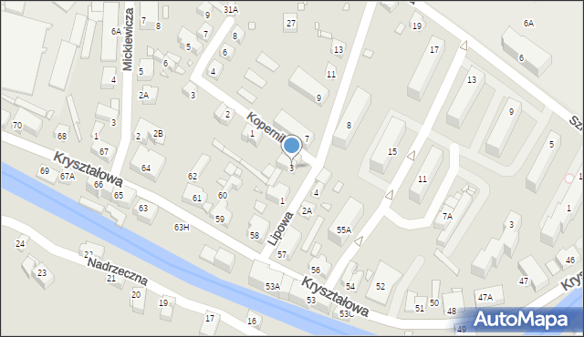 Piechowice, Lipowa, 3, mapa Piechowice