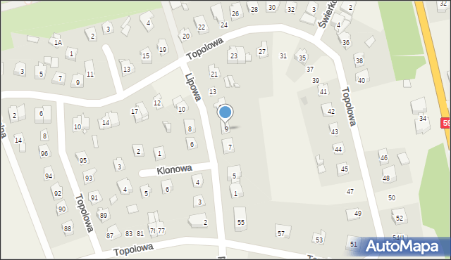 Piecki, Lipowa, 9, mapa Piecki