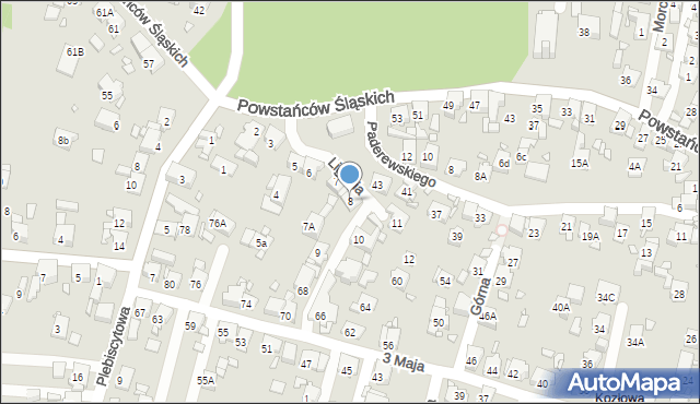 Piekary Śląskie, Ligonia Juliusza, 8, mapa Piekary Śląskie