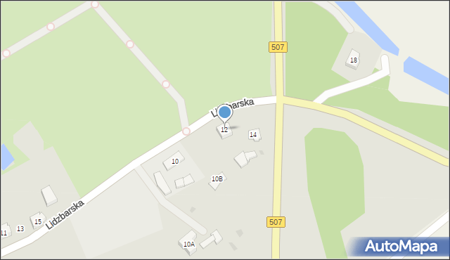 Pieniężno, Lidzbarska, 12, mapa Pieniężno