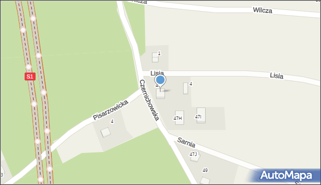 Pisarzowice, Lisia, 2, mapa Pisarzowice