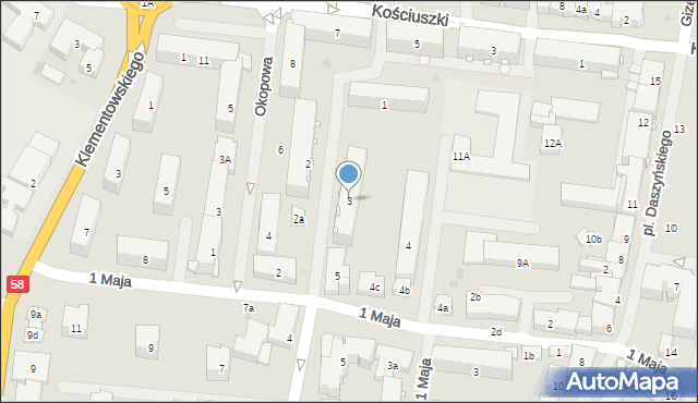 Pisz, Lipowa, 3, mapa Pisz