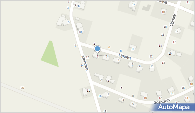 Pławna, Lipowa, 1, mapa Pławna