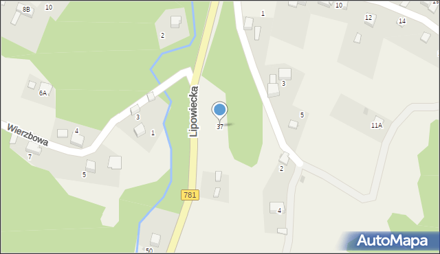 Płaza, Lipowiecka, 37, mapa Płaza