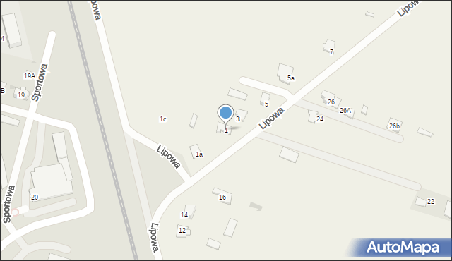 Podborze, Lipowa, 1, mapa Podborze