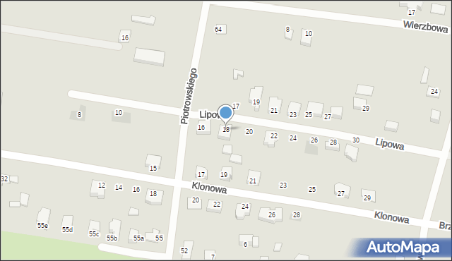 Poddębice, Lipowa, 18, mapa Poddębice