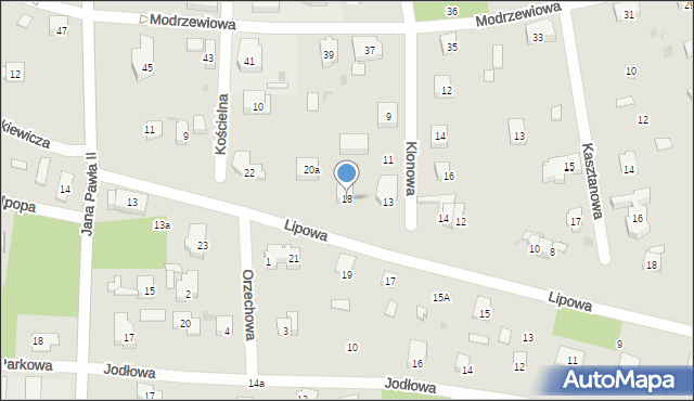 Podkowa Leśna, Lipowa, 18, mapa Podkowa Leśna