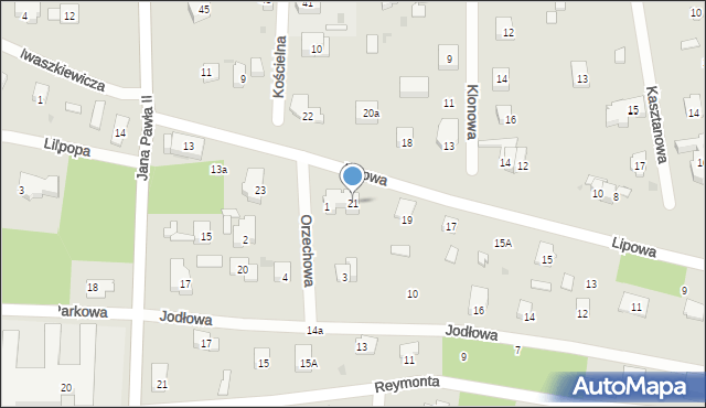 Podkowa Leśna, Lipowa, 21, mapa Podkowa Leśna
