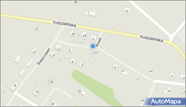 Polanów, Lipowa, 1, mapa Polanów