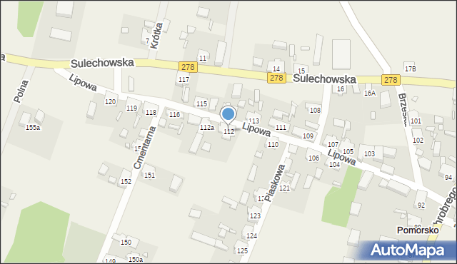 Pomorsko, Lipowa, 112, mapa Pomorsko