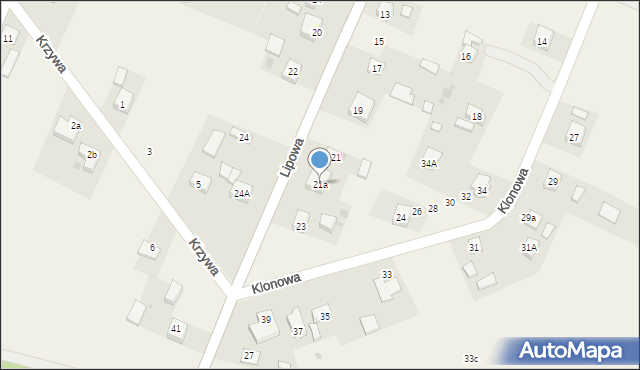 Poniatów, Lipowa, 21a, mapa Poniatów
