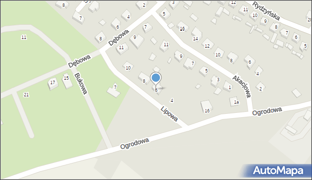 Poniec, Lipowa, 6, mapa Poniec